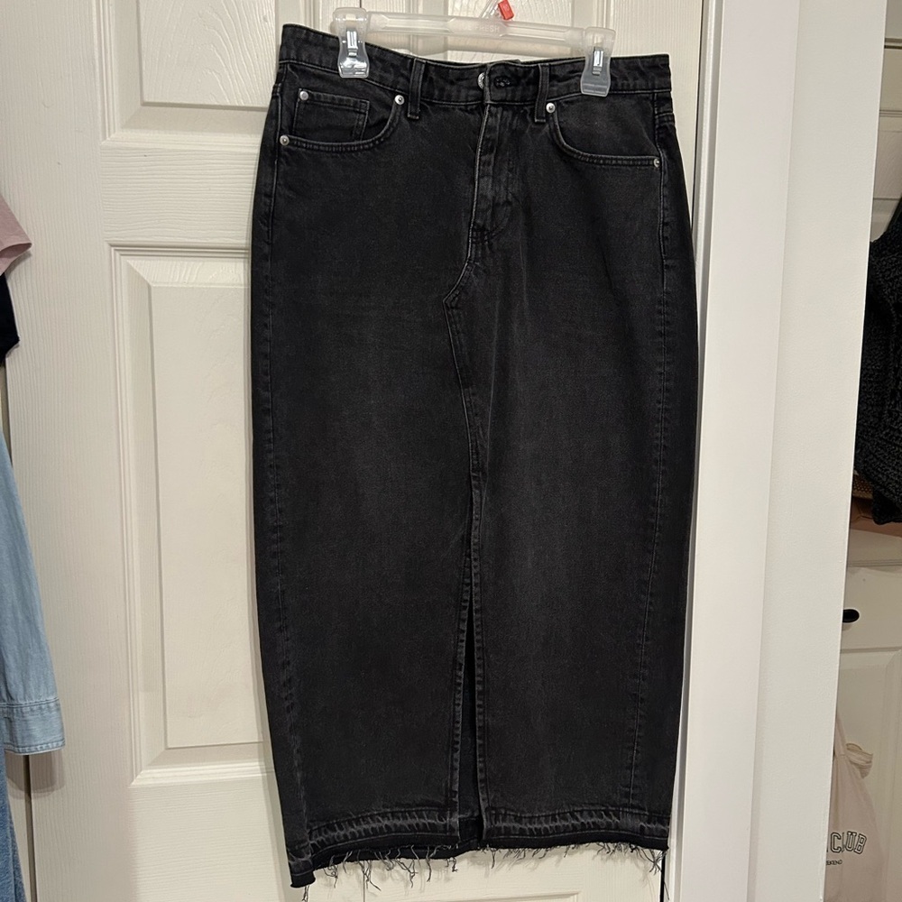 Black H&M Denim Midi Skirt